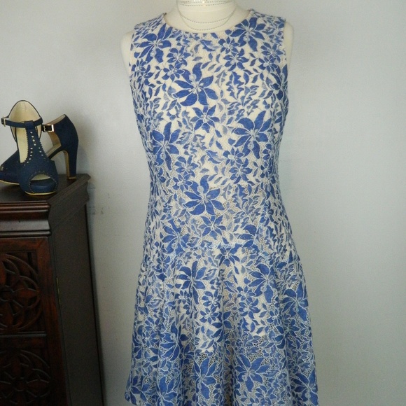 tommy hilfiger dress blue and white